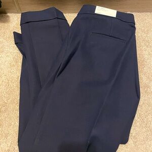 NEW WITH TAGS. Ann Taylor High-Rise Ankle Cuff Pants. Size 8. Navy.